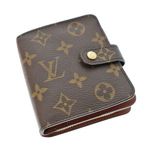 Louis Vuitton Compact Zip Folding Wallet Monogram Canvas Brown